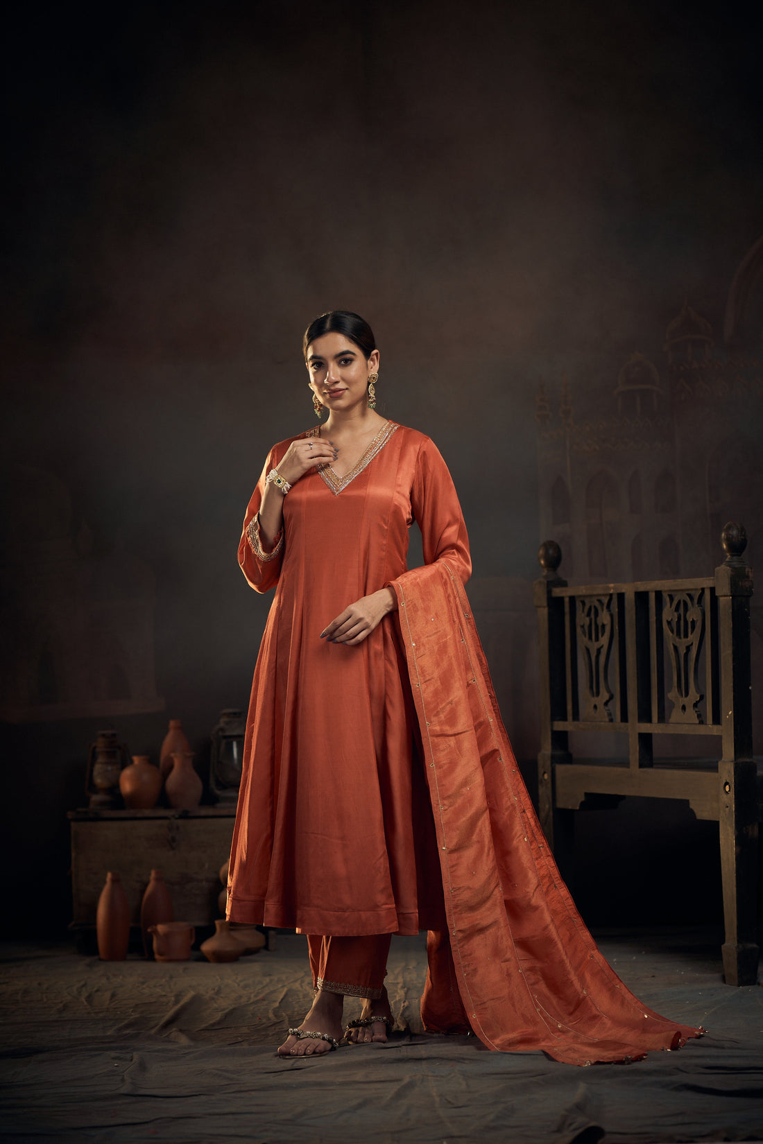 Kesar Anarkali set